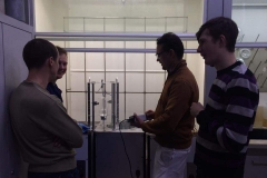 Alex, Alex, Pavel, Yevhen are setting up the photochemical reactor