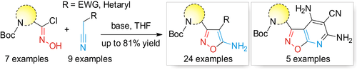 Synthesis of Bi‐ and Polyfunctional Isoxazoles from Amino Acid‐Derived Halogenoximes and Active Methylene Nitriles